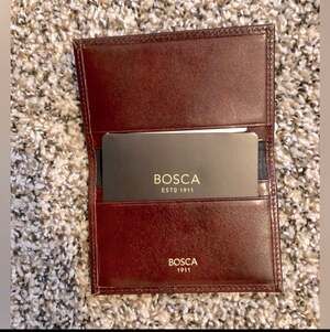 Bosca 1911 Old Leather Card Case. Dark Brown. New w/ tags